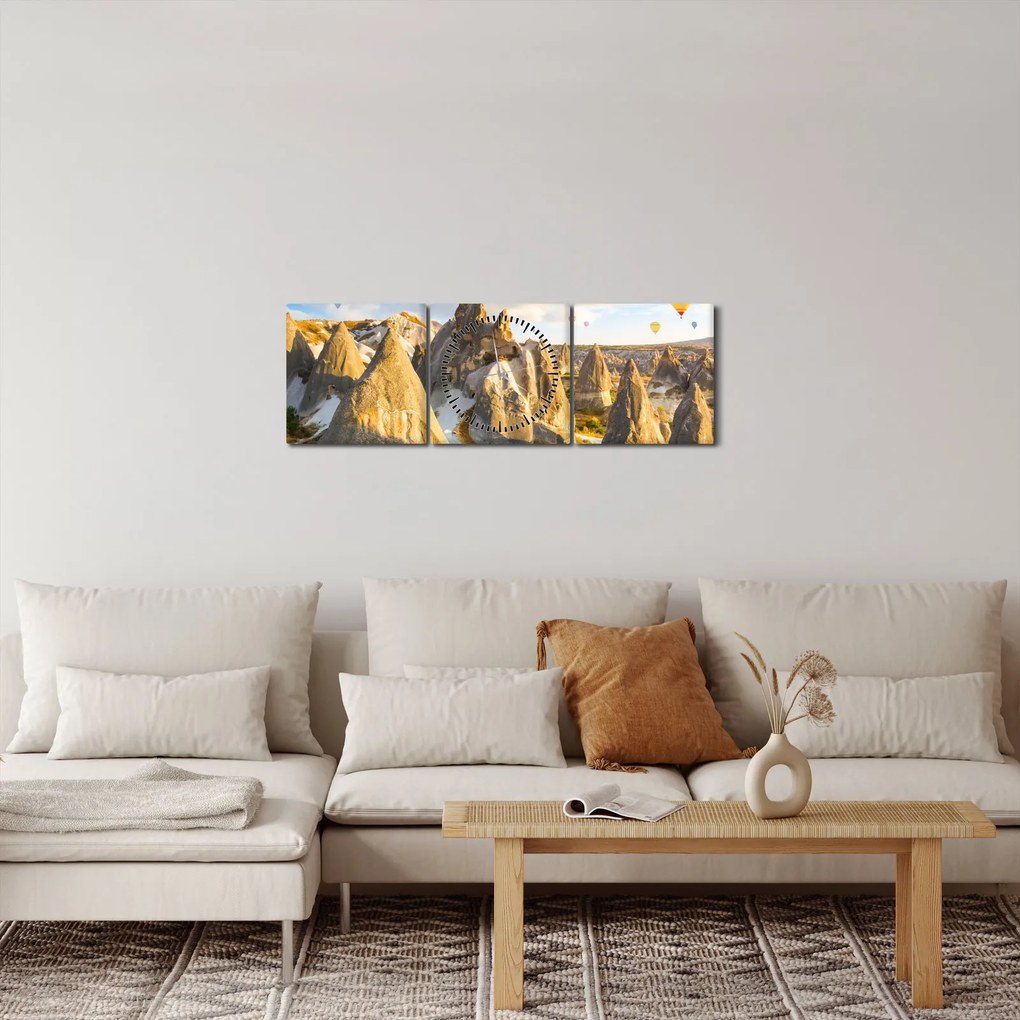 Kép - Hőlégballonok (órával) (90x30 cm)