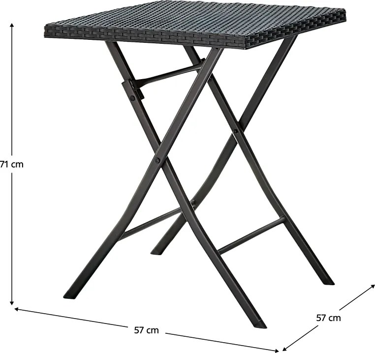 Kerti rattan szett 1+2, fekete, FARUK