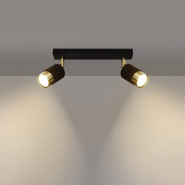Sollux SL.1070 - Spotlámpa NERO 2xGU10/40W/230V fekete/arany