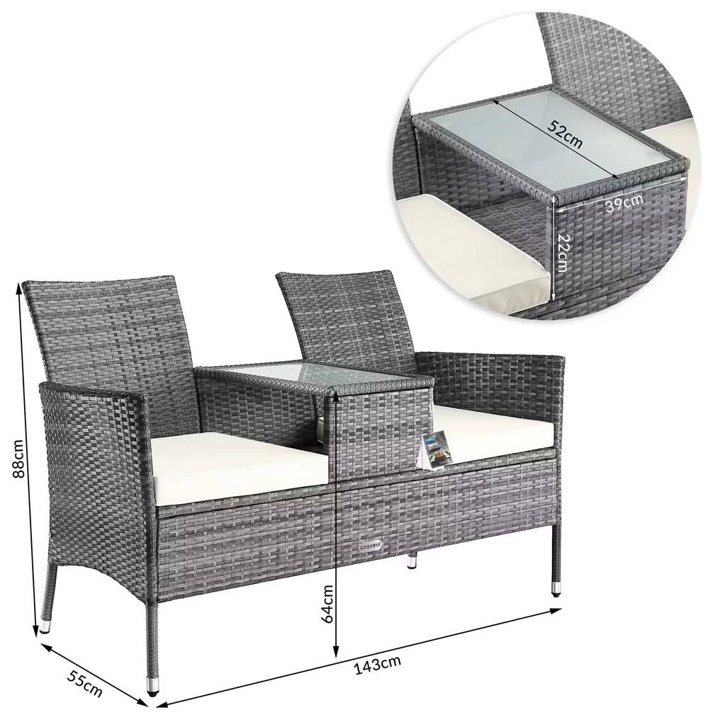 Deuba Rattan kerti pad - szürke