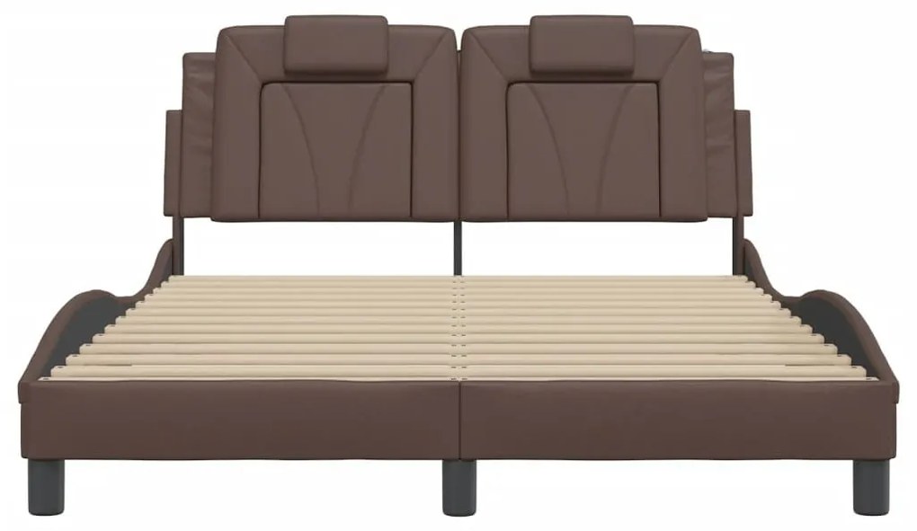 barna műbőr ágykeret Viana matrac nélkül 140 x 200 cm