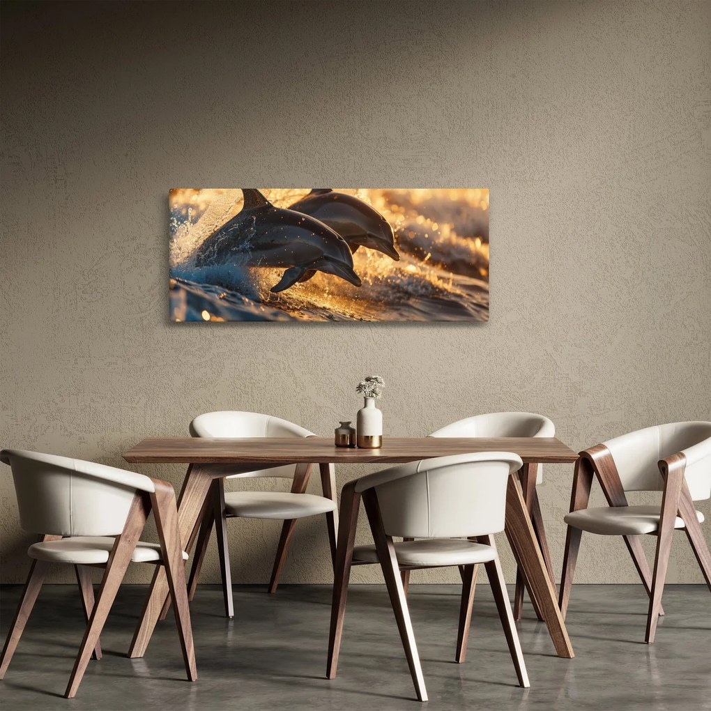 Kép - Delfinek (120x50 cm)