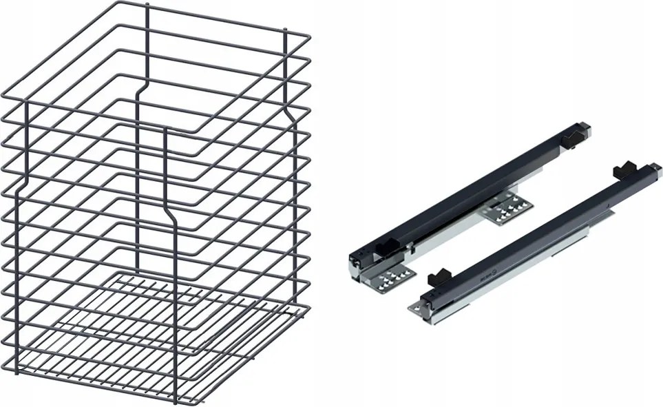 Cargo kosár alsó szekrényhez 40cm 400 Grafit 1p csendes ház Rejs a csuklópánt alá