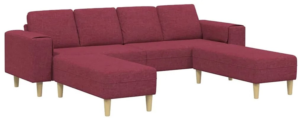 Kanapé Szett 3 pcs bordó szövet