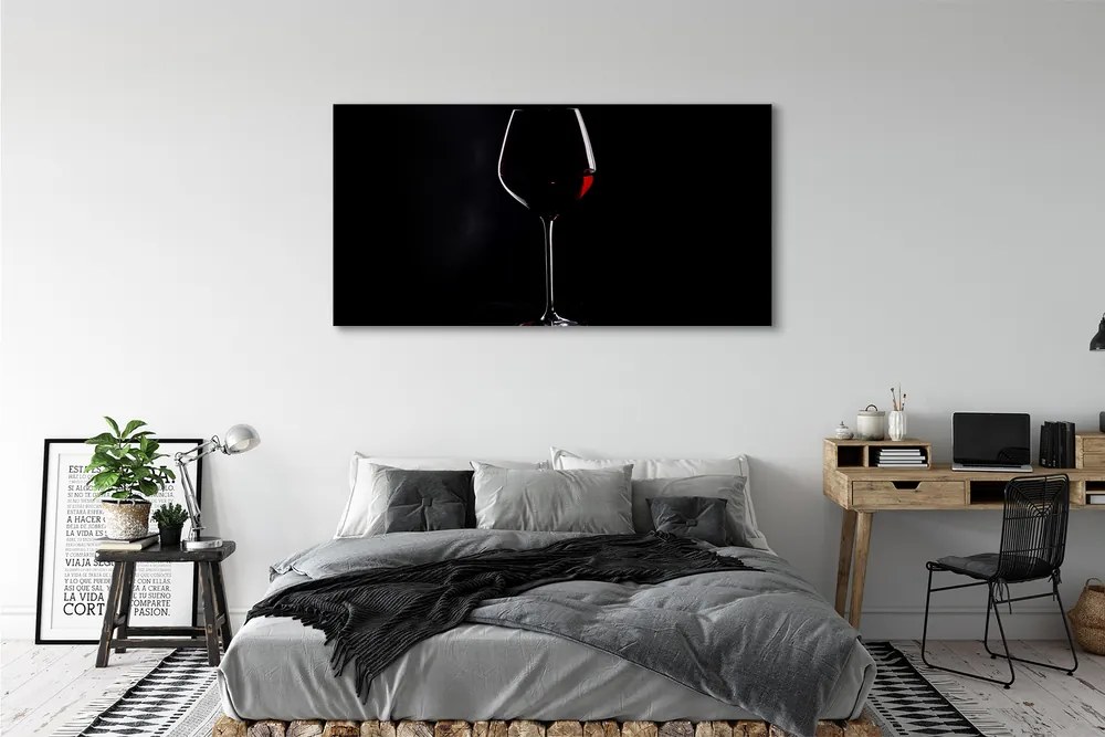 Canvas képek Fekete háttér egy pohár bor 140x70 cm