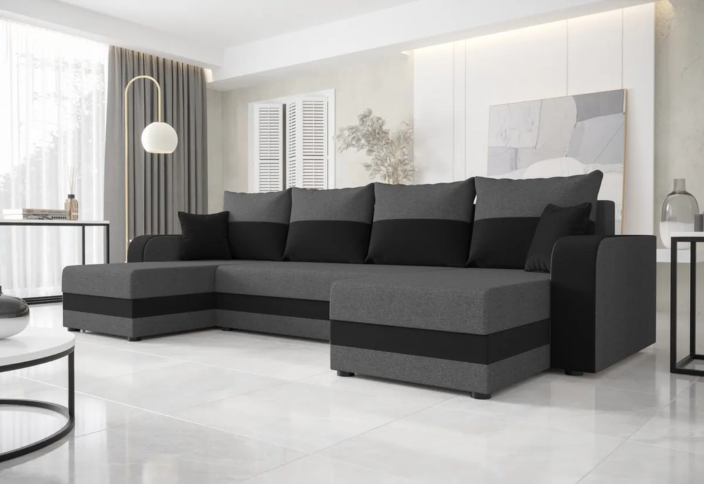 WELTA ágyázható U alakú ülőgarnitúra 306x85x139, mikrofázis 27/31