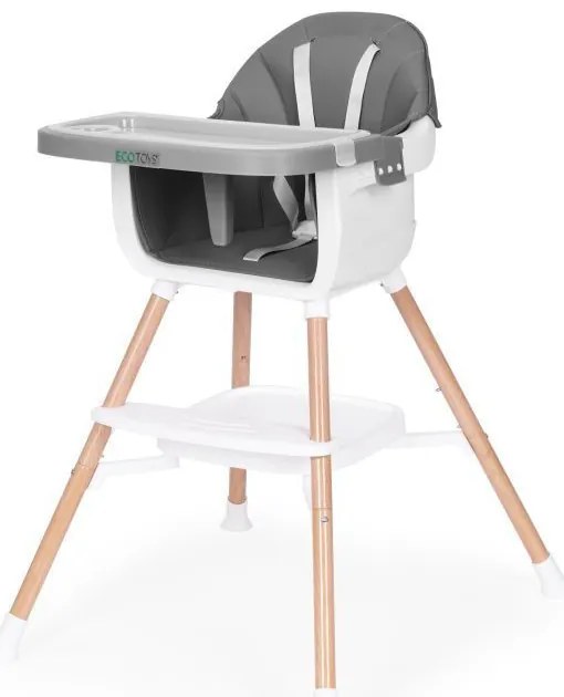 Gyerek etetőszék 2 az 1-ben szürke