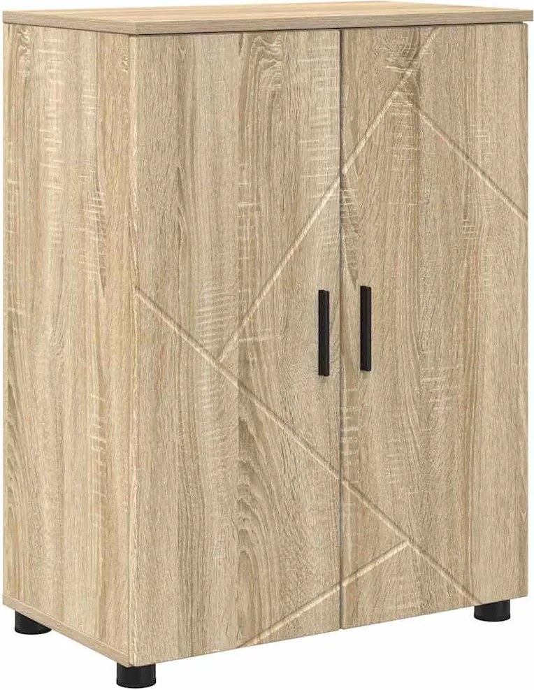 vidaXL Fürdőszoba Székény Sonoma tölgy 60 x 35 x 80 cm Faanyag & Fém