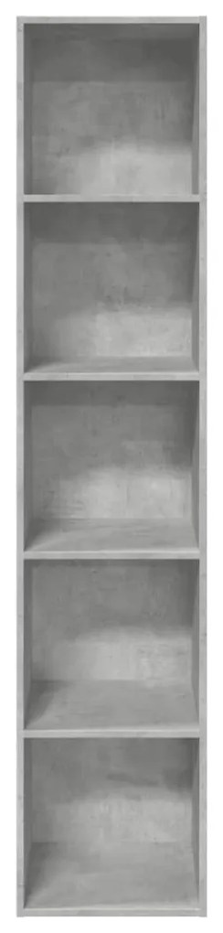 betonszürke szerelt fa könyvespolc 40 x 30 x 189 cm