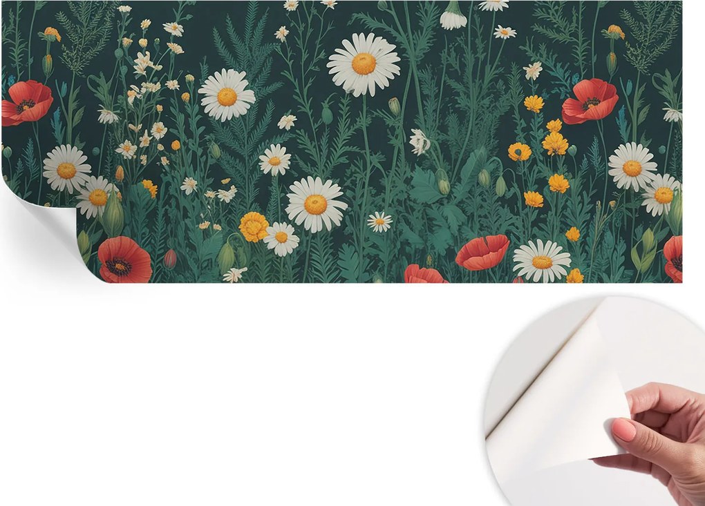 Dekoratív öntapadós fotótapéta Hálószobába Mezei virágok 250x104 cm