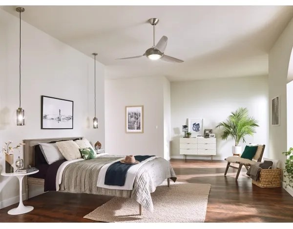 Kichler KLF-VOYA-60-BS -LED Dimmelhető mennyezeti ventilátor VOYA LED/14W/230V + távirányító