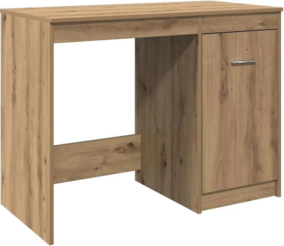 vidaXL kézműves tölgy színű szerelt fa íróasztal 100 x 50 x 76 cm