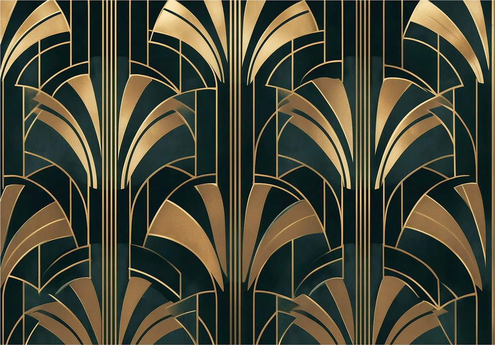 Fotótapéta Art Deco Arany Absztrakt Falra Hálószoba Nappali 250x175