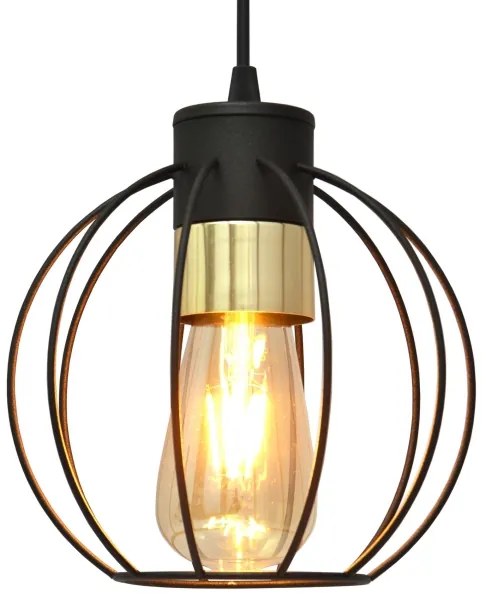 Csillár zsinóron STARLIGHT 1xE27/15W/230V fekete/arany