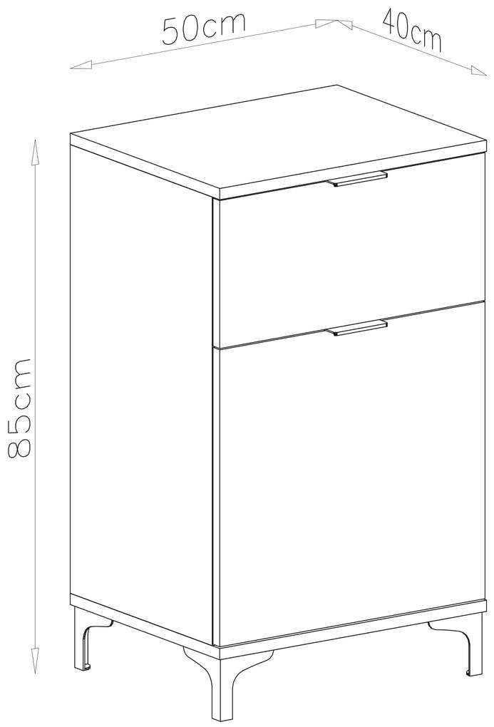 Mazzoni LANA K-50S komód Artisan Tölgy - FIÓKOS KOMÓD