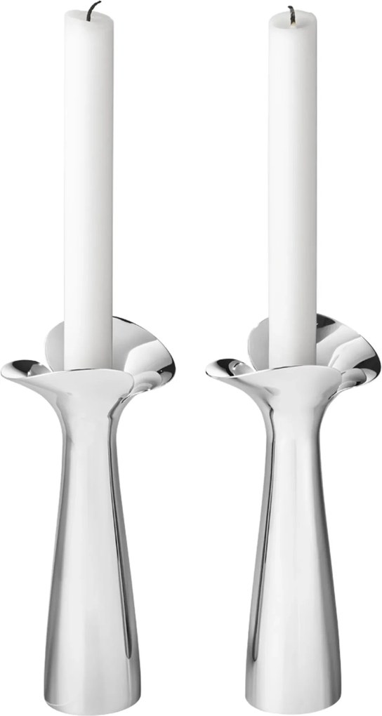 BLOOM BOTANICA rozsdamentes acél gyertyatartók 20 cm, 2 db - Georg Jensen