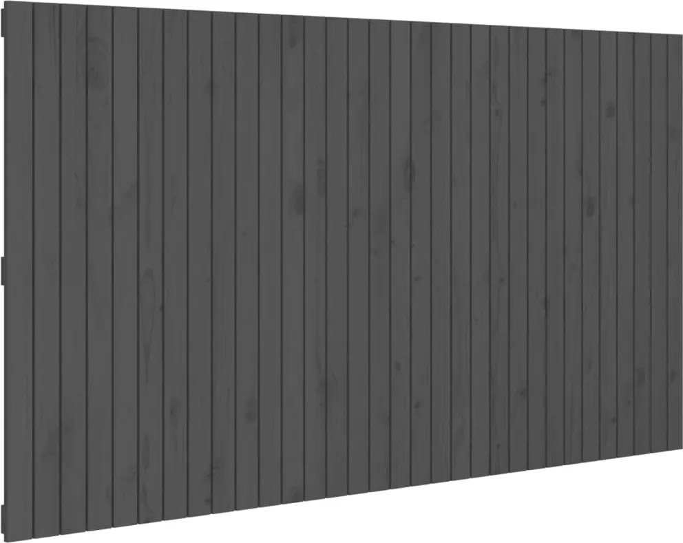 vidaXL szürke tömör fenyőfa fali fejtámla 204x3x110 cm