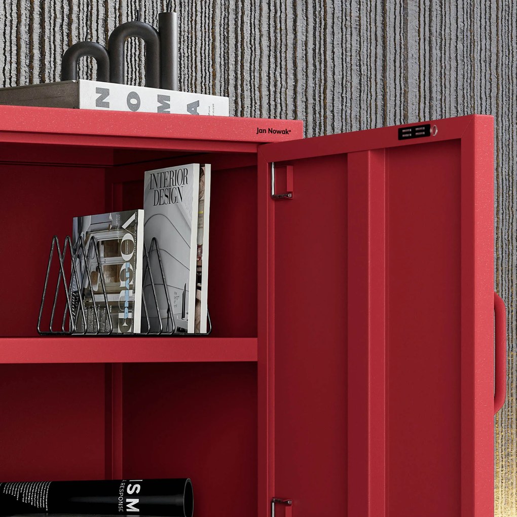 Éjjeliszekrény MIA, 424 x 595 x 400 mm, Modern: piros