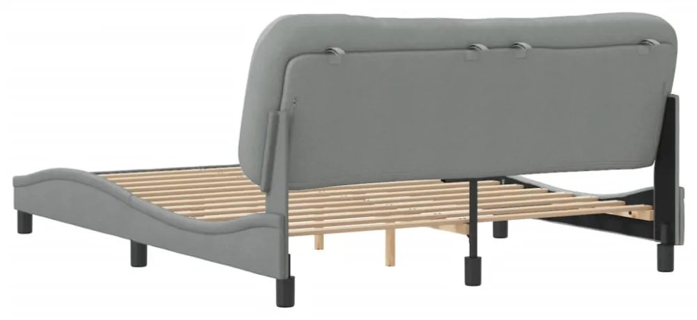 világosszürke szövet ágykeret matrac nélkül Hvar 160 x 200 cm