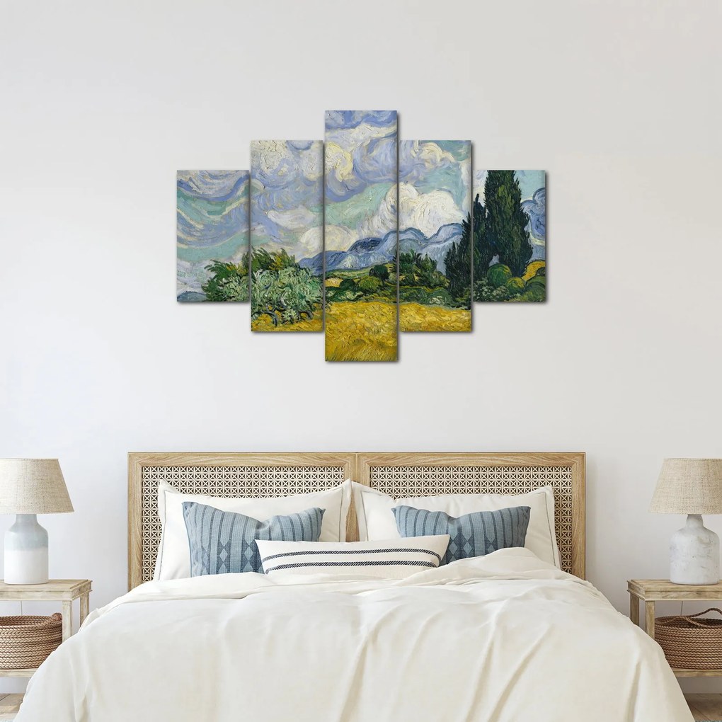 Kép - Vincent van Gogh, Wheat Field with Cypresses, reprodukciók (150x105 cm)