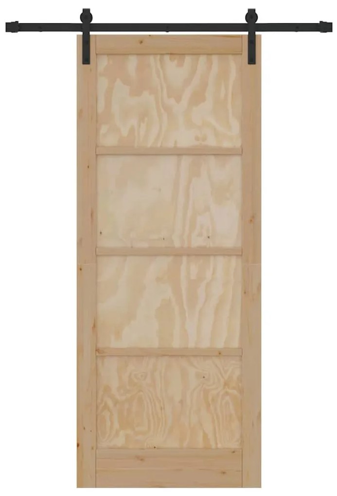 Csúszóajtó Természetes és fekete 86 x 211 cm