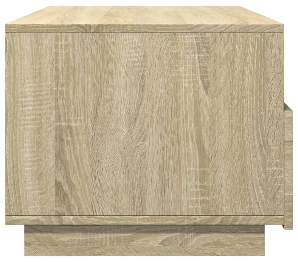 sonoma tölgy színű dohányzóasztal LED-lámpákkal 90x49x40 cm