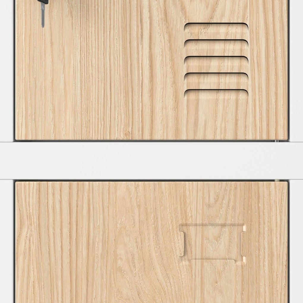 12 rekeszes szociális szekrény, fehér/sonoma tölgy, 900x1850x400 mm: MARCIN Eco Design