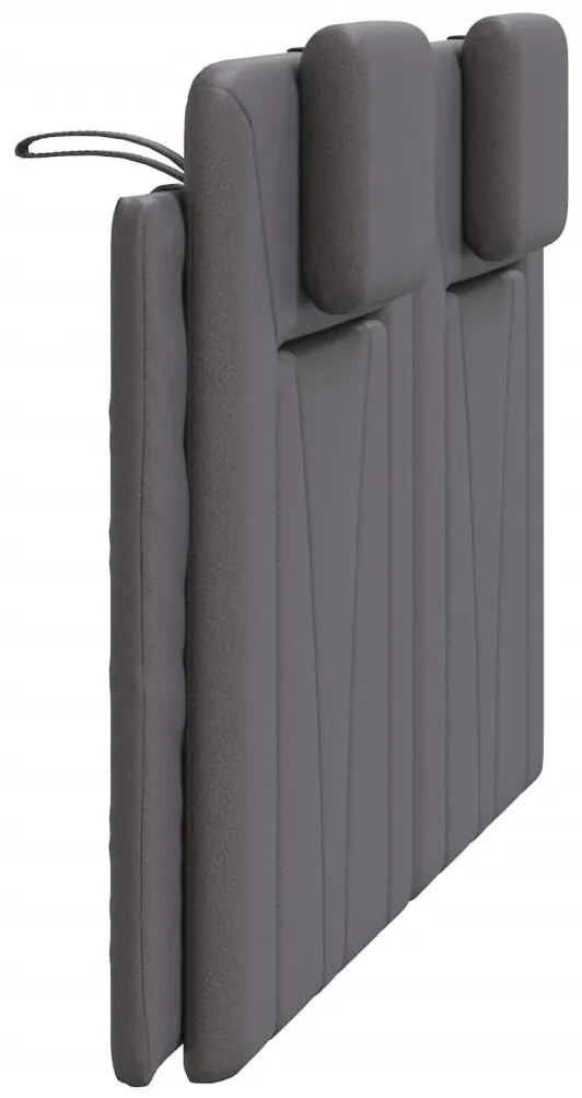 szürke műbőr fejtámla párna 120 cm