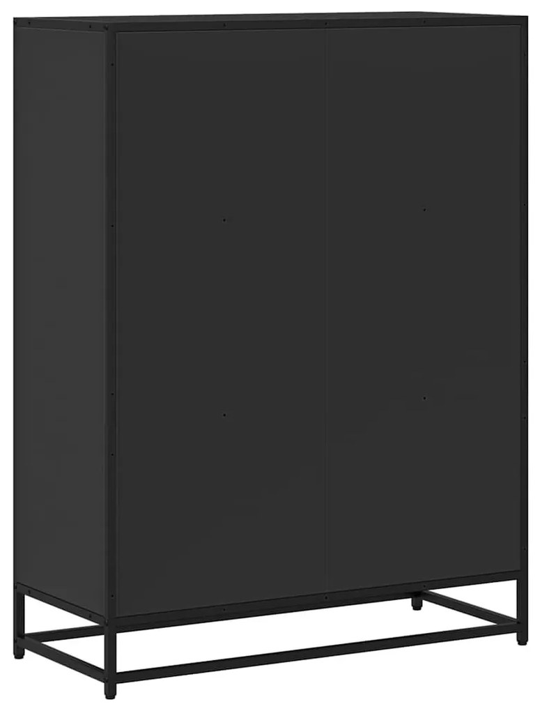 fekete szerelt fa könyvszekrény 80,5x35x107,5 cm