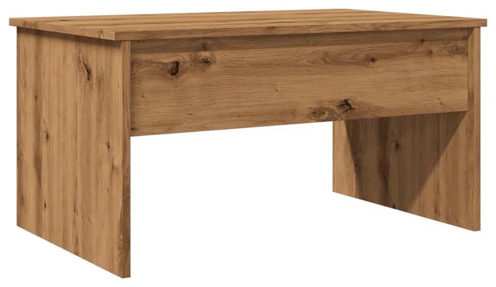 Kézműves tölgy színű szerelt fa dohányzóasztal 80x50,5x41,5 cm