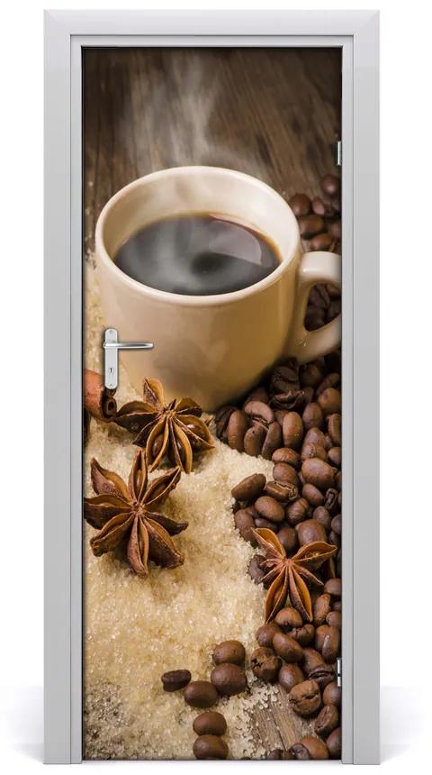 Ajtóposzter öntapadós csésze kávé 95x205 cm