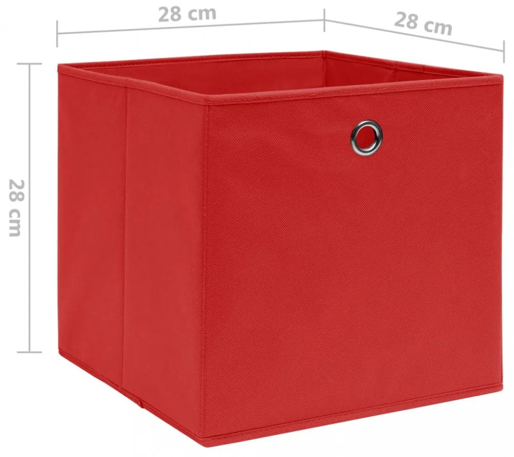 10 db piros nem szőtt szövet tárolódoboz 28 x 28 x 28 cm