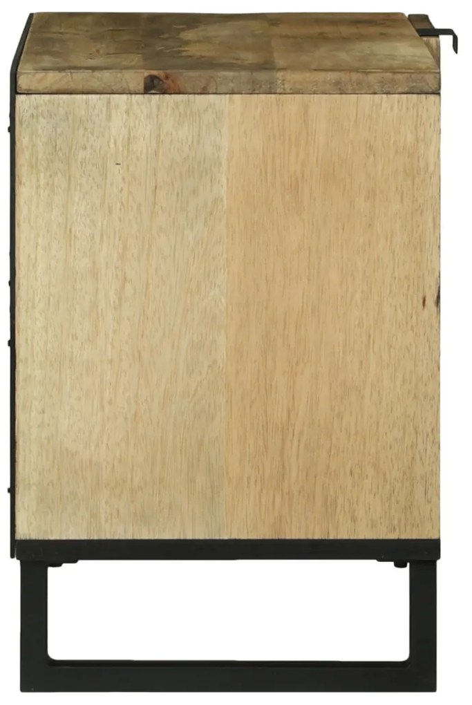 TV Szekrény - 80x31.5x46 cm Tömör Mangó és Mérnöki Fa