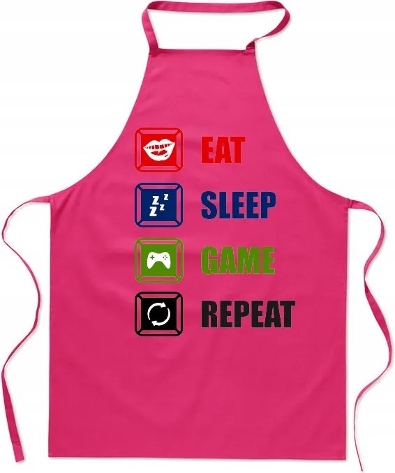 Konyhai kötény Eat Sleep Game Repeat