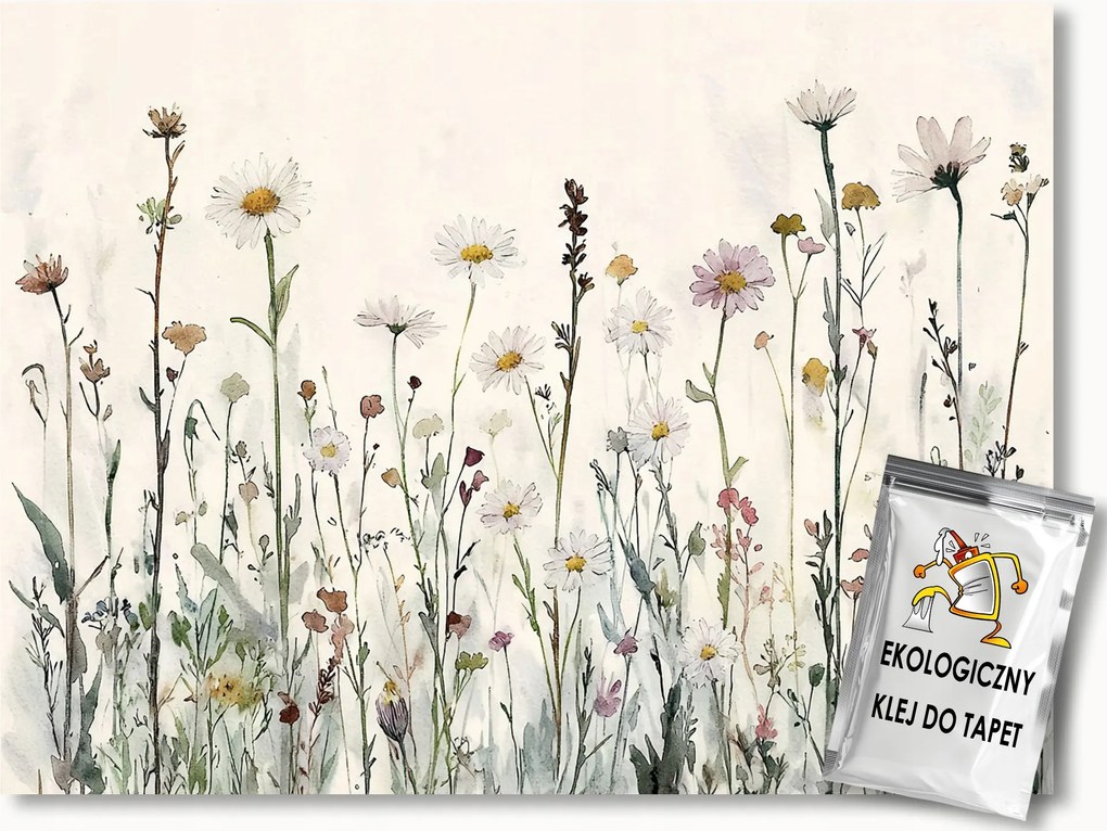 Fotótapéta Flizelina Akvarell Kert Rét Színes Virágok 368x254 ragasztó