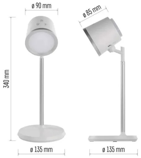LED Dimmelhető újratölthető asztali lámpa 4in1 LED/6W/3,7V 3000K/4000K/6500K fehér