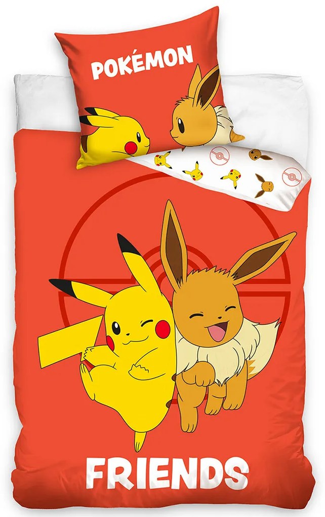 Carbotex baba ágynemű Pokémon Eevee és Pikachu,140 x 200 cm, 70 x 90 cm, 140 x 200 cm, 70 x 90 cm