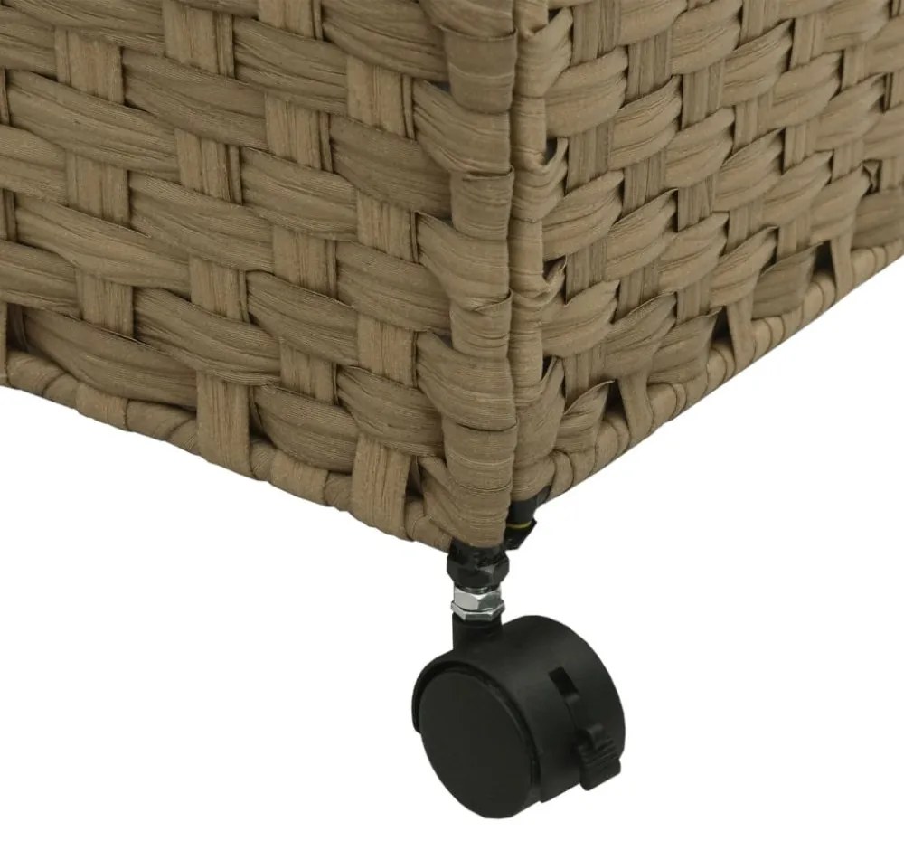 polyrattan szennyeskosár kerekekkel 60x35x60,5 cm
