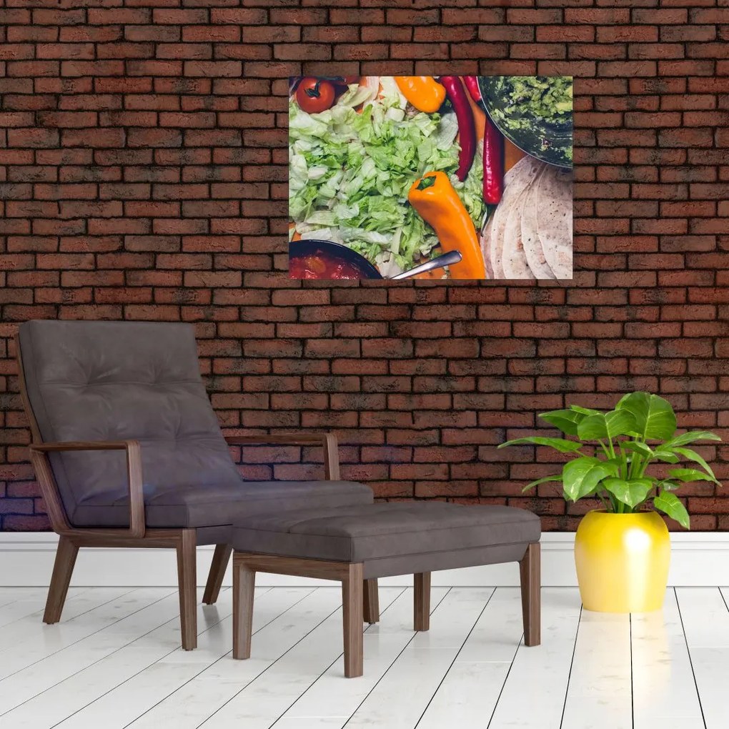 Zöldségek képe (üvegen) (70x50 cm)