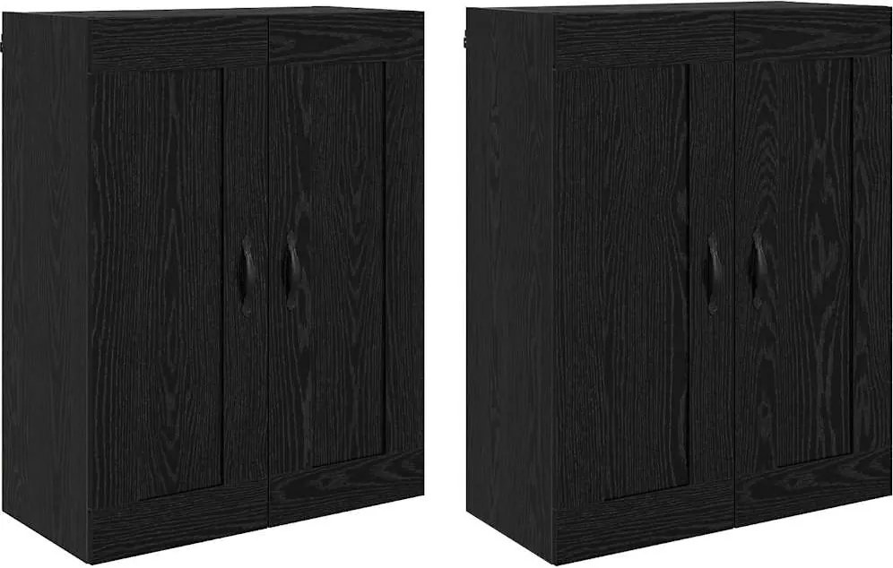 vidaXL Fali szekrény 2 pcs Fekete tölgy 69,5 x 34 x 90 cm Faanyag