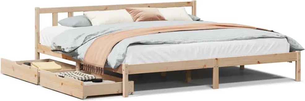 vidaXL tömör fenyőfa ágy matrac nélkül 200 x 200 cm