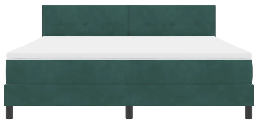 Boxspring ágy matraccal és LED világítással Sötét zöld 180x200 cm Bársony