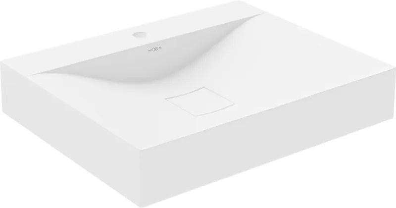 Mexen Poli munkalapra szerelhető mosdó konglomerátumból 1/O 60 x 48 cm, fehér - 23026001