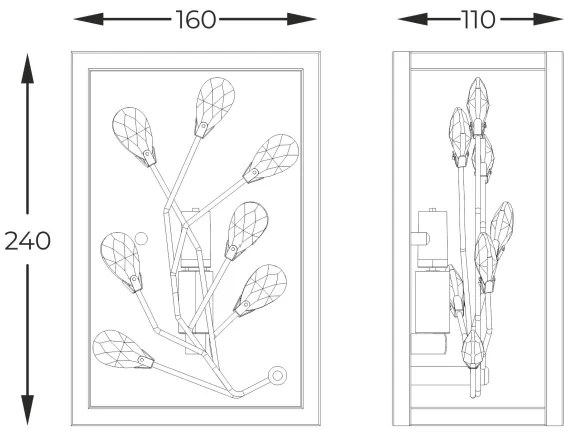 Zuma Line W0578-01A-B5TF - Fali lámpa SPRING 1xG9/33W/230V fekete/arany