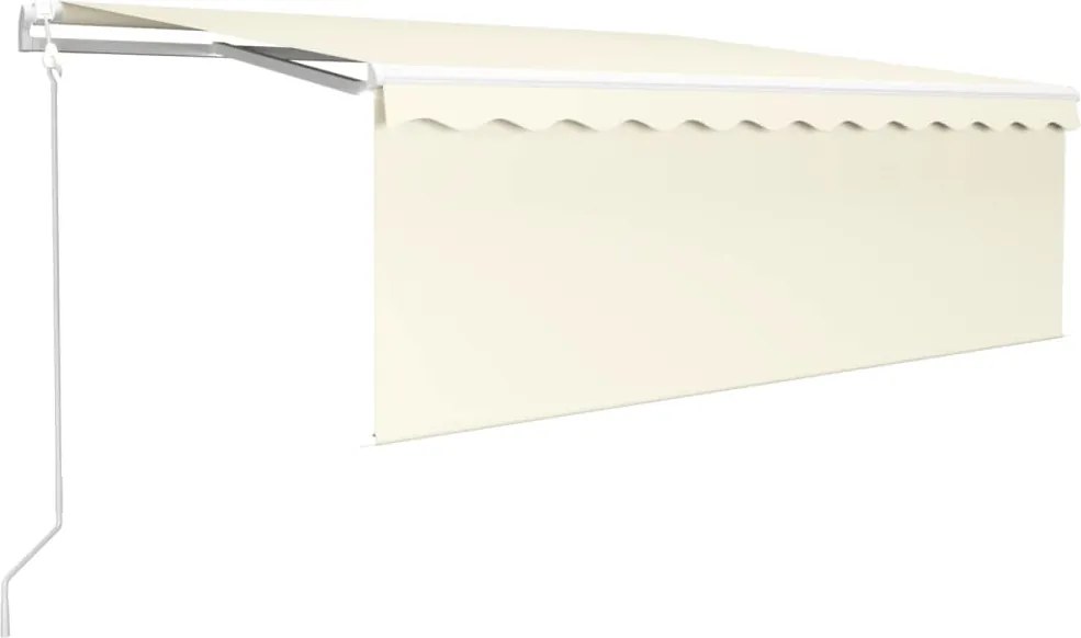 vidaXL krémszínű szélérzékelős, LED-es napellenző redőnnyel 4x3 m