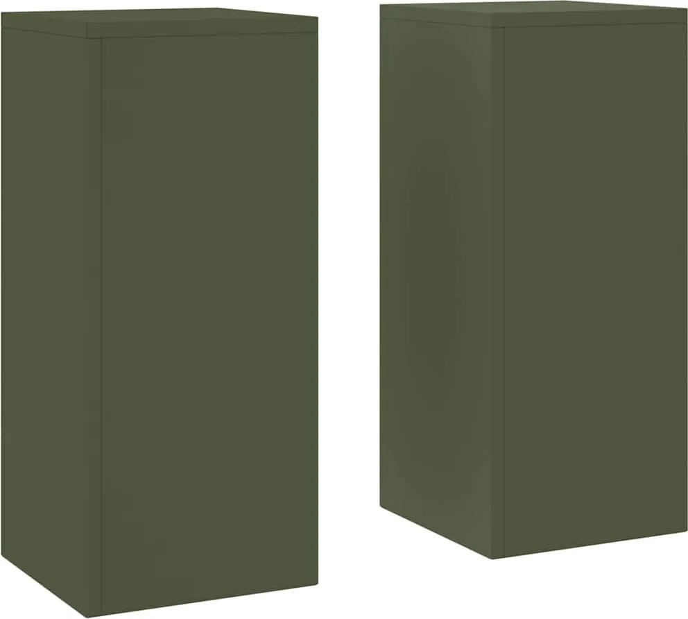 vidaXL Növényállvány 2 pcs Oliva zöld 24 x 24 x 55 cm Acél