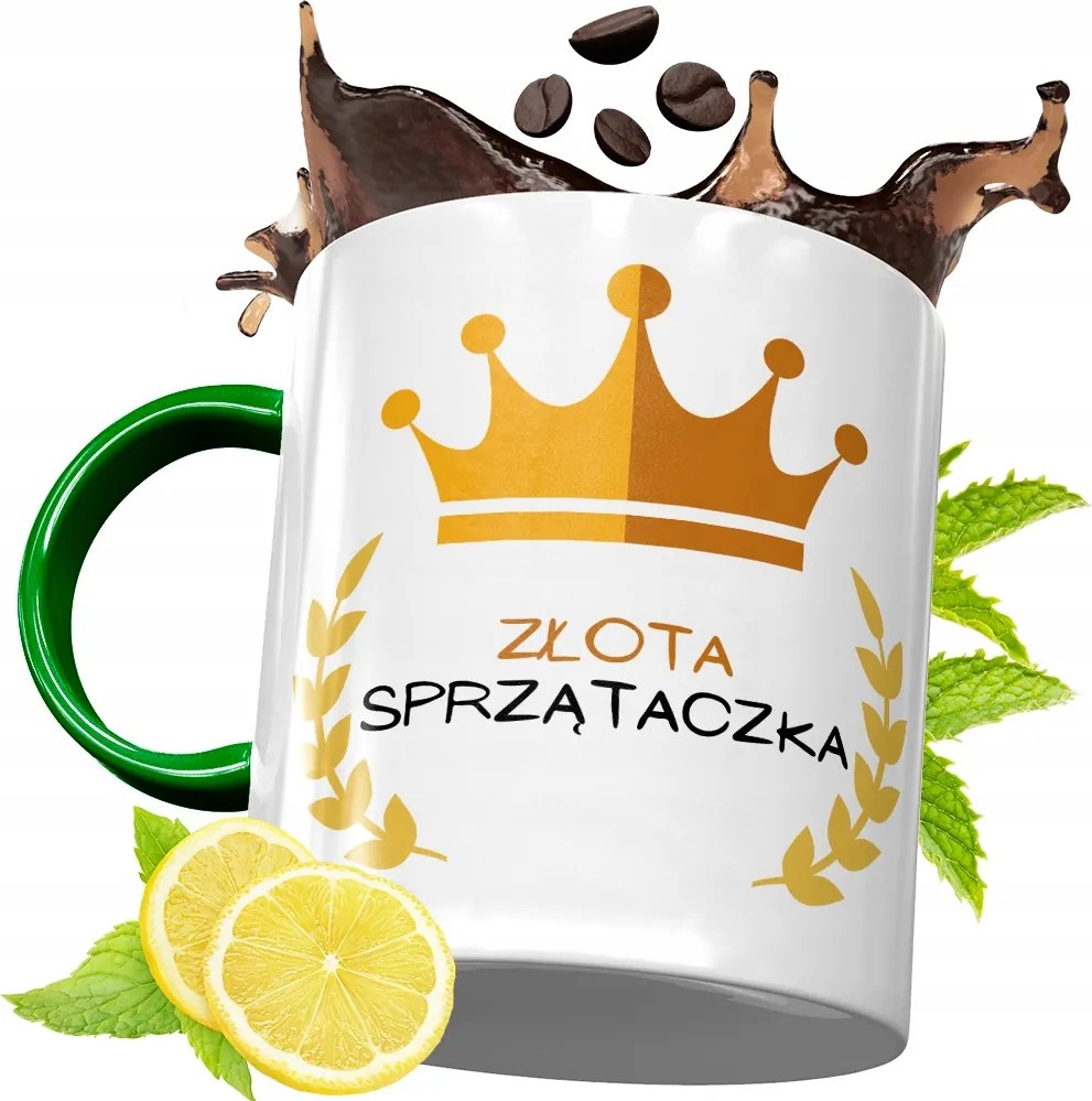 Zöld Bögre Takarítónőnek Születésnapi Ajándék fényképes nyomtatással