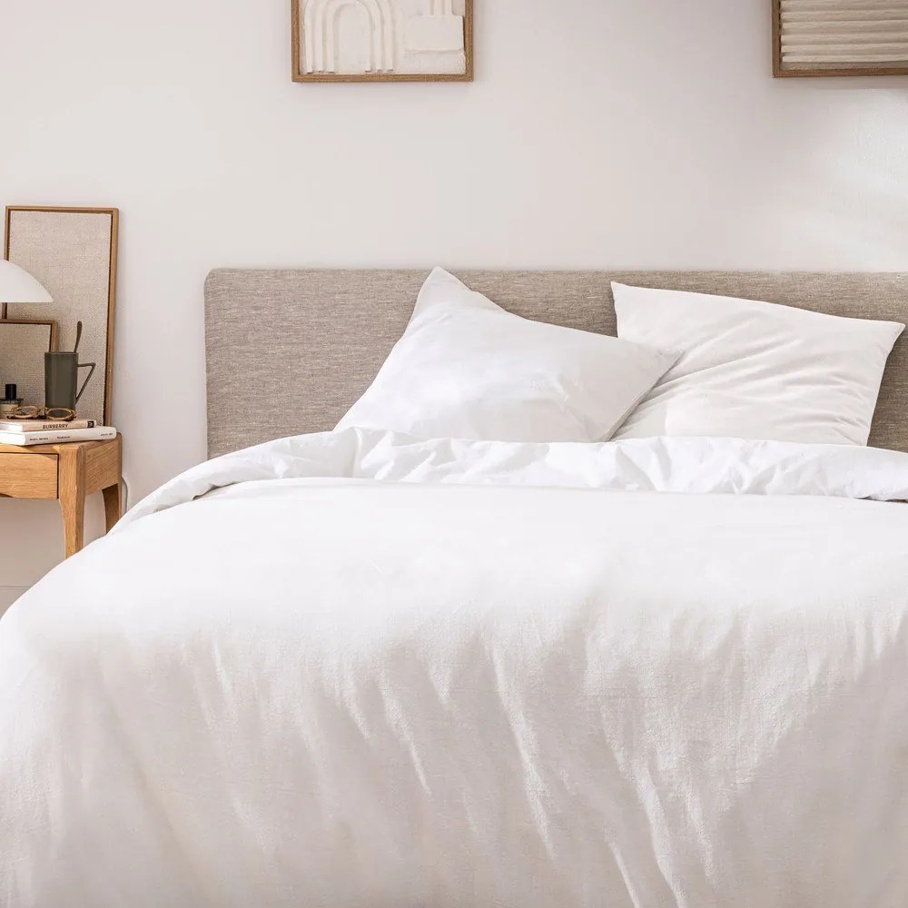 Fehér kétszemélyes-hosszabbított háromrészes pamut ágyneműhuzat 240x220 cm Meline – douceur d'intérieur