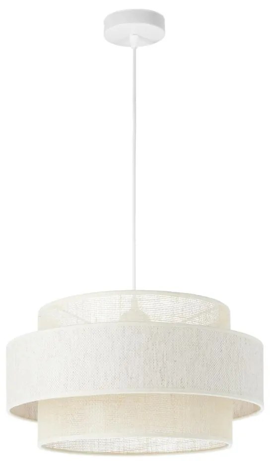 BOHO zsinóros függőlámpa 1xE27/60W/230V, átm. 40 cm, krémszínű/juta