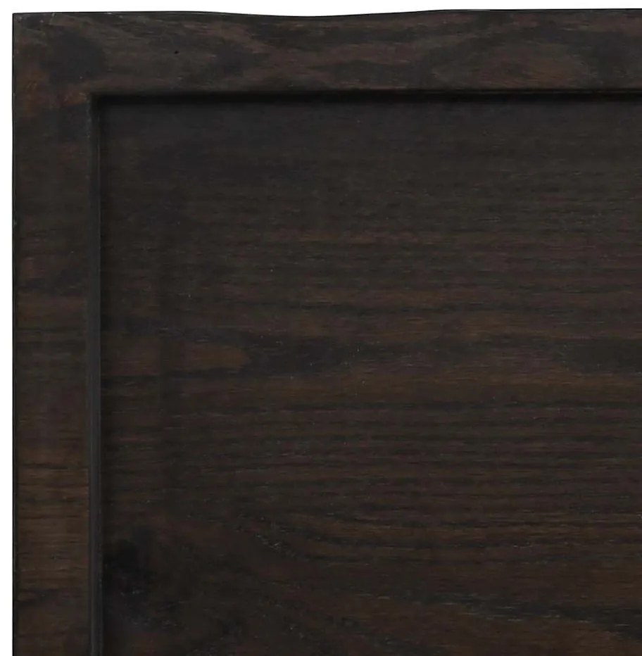 sötétbarna kezelt tömör tölgyfa asztallap 120x40x(2-6) cm